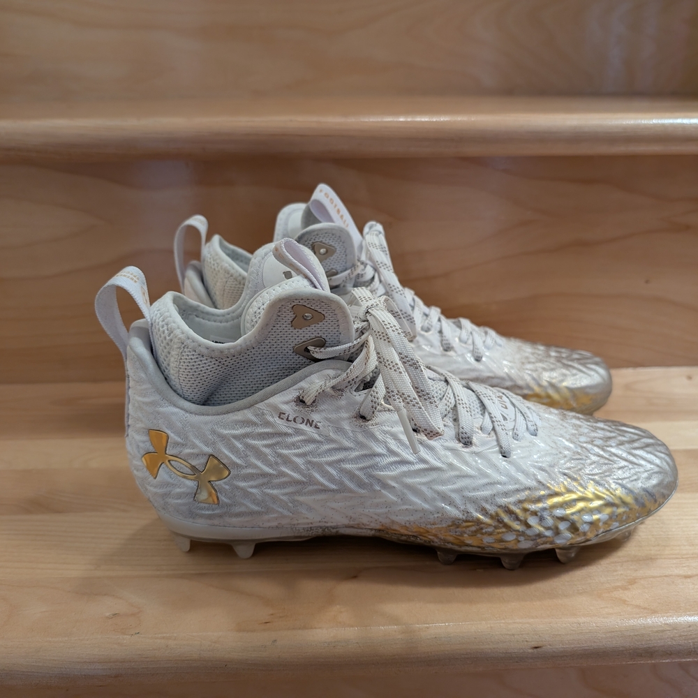 Under Armour Women's Gold and White Cleats